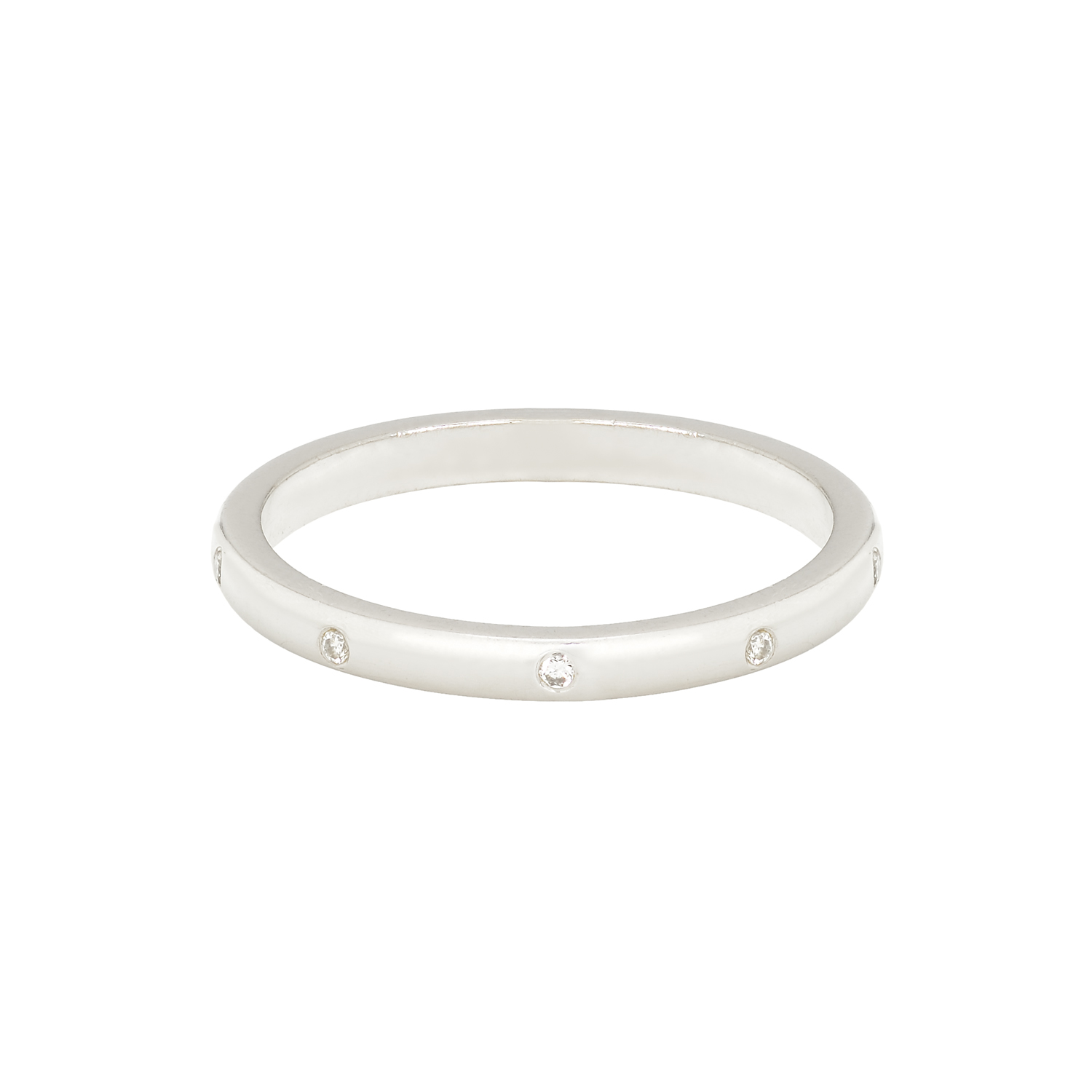 WHITE GOLD WEDDING RING K18 WITH DIAMONDS