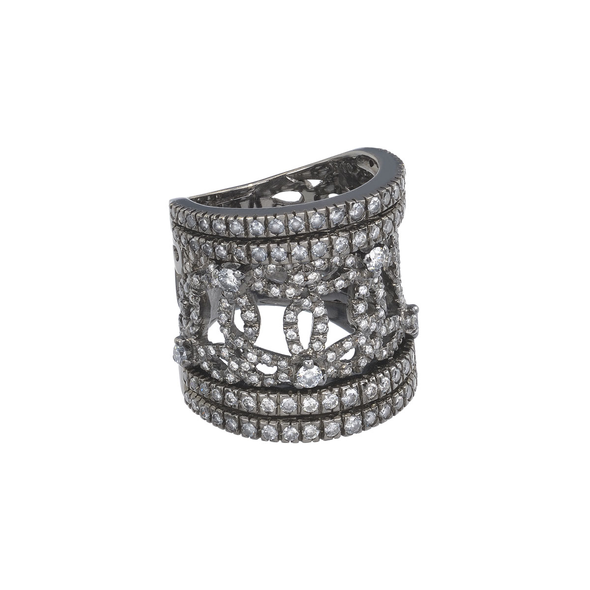 DIAMOND RING 18K BLACKENED GOLD