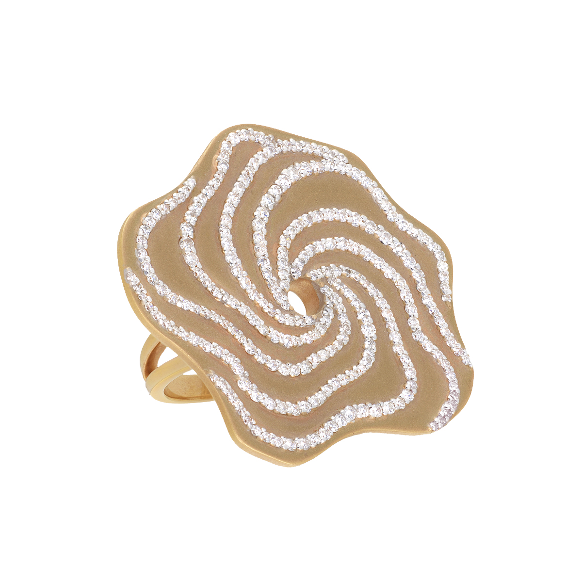 Rose gold ring with diamonds