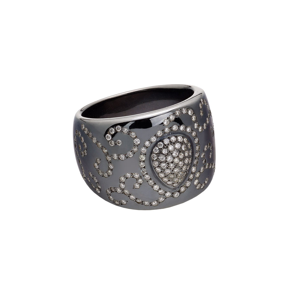 DIAMOND RING 18K BLACKENED GOLD