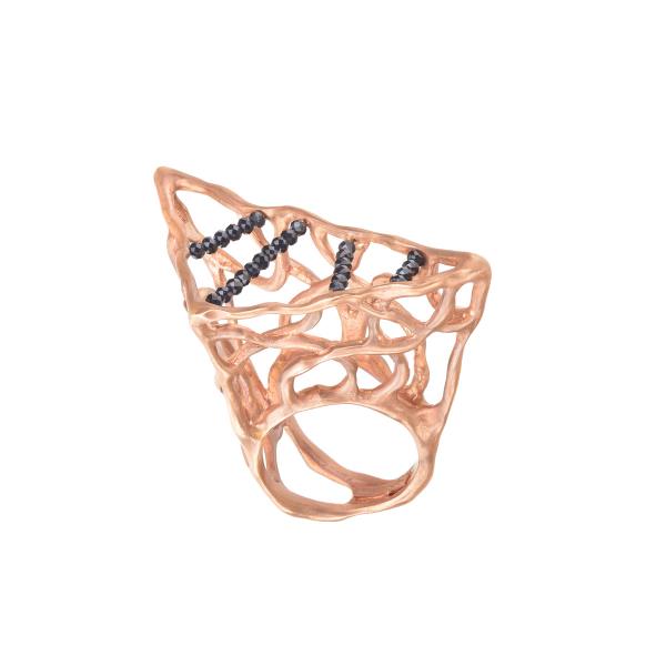 RING WITH SEMI-PRECIOUS STONES 18K ROSE GOLD