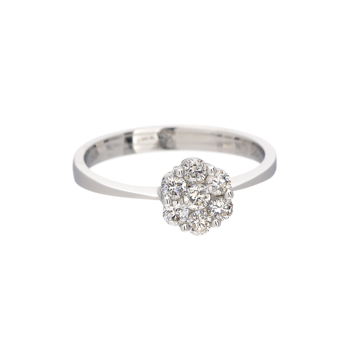 WHITE GOLD RING K18 WITH DIAMONDS