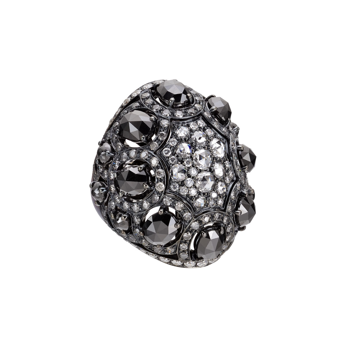 DIAMOND RING 18K BLACKENED GOLD