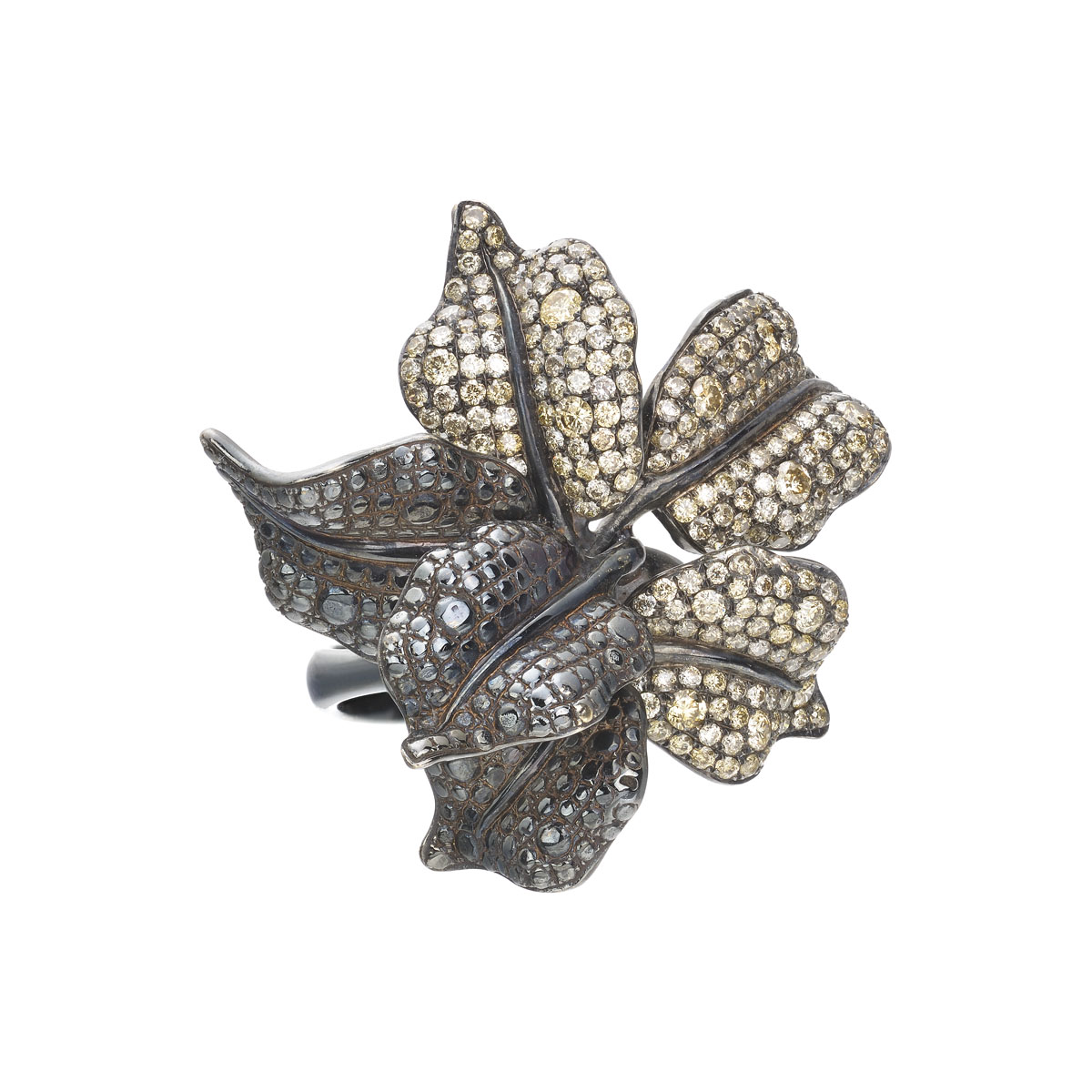 DIAMOND RING 18K BLACKENED GOLD