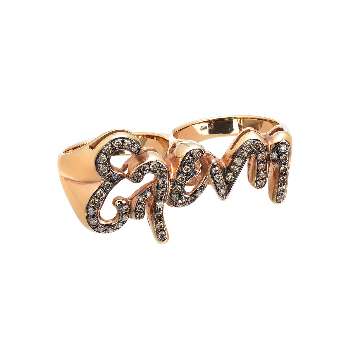 BLACK DIAMOND RING -ELENI- 18K ROSE GOLD