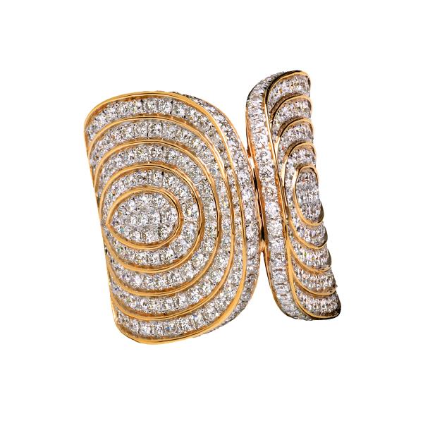 WHITE AND ROSE GOLD RING WITH DIAMONDS