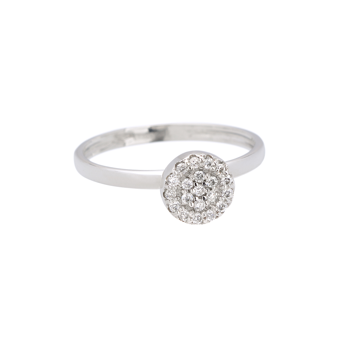 WHITE GOLD SOLITAIRE RING WITH DIAMONDS