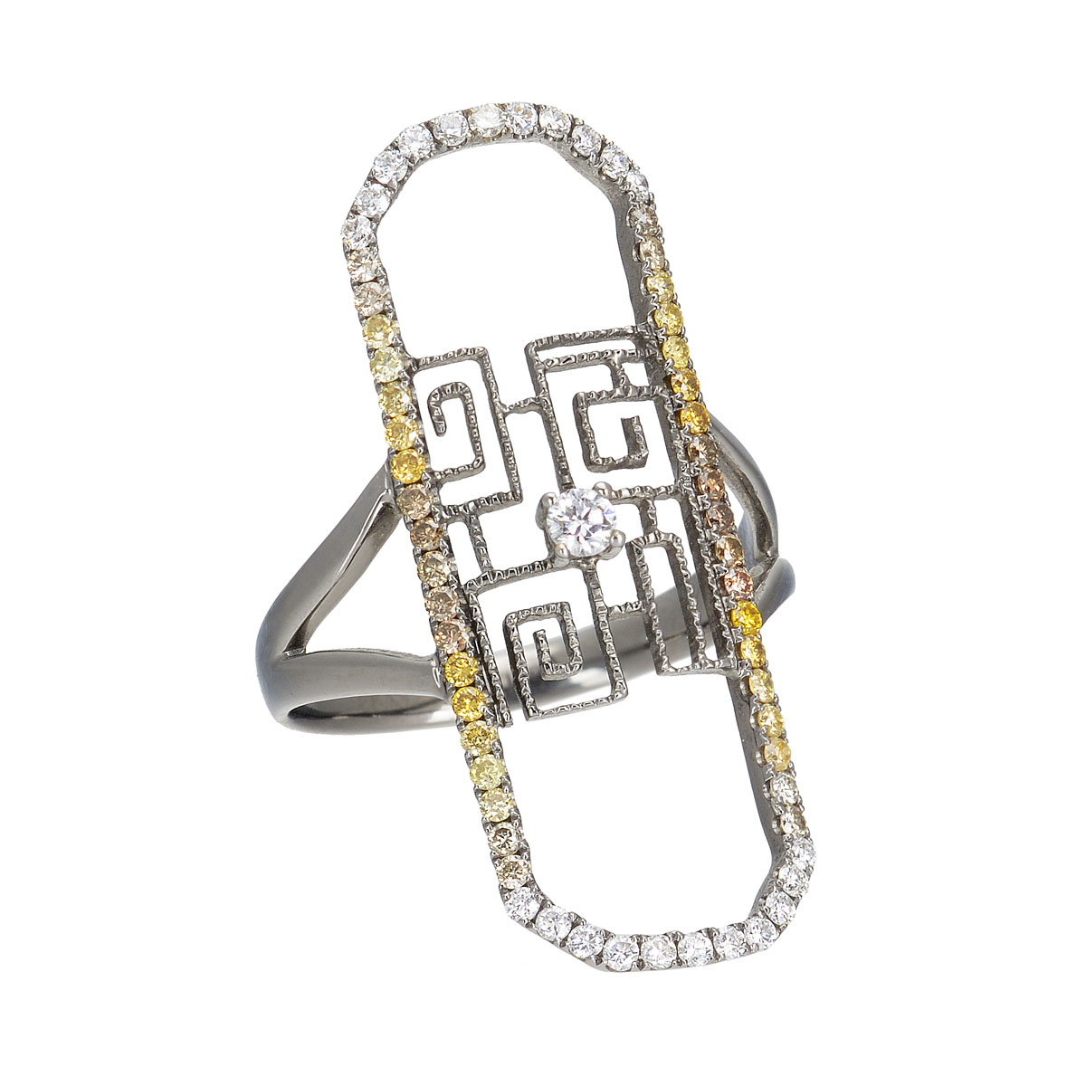 K18 BLACKENED GOLD DIAMOND RING