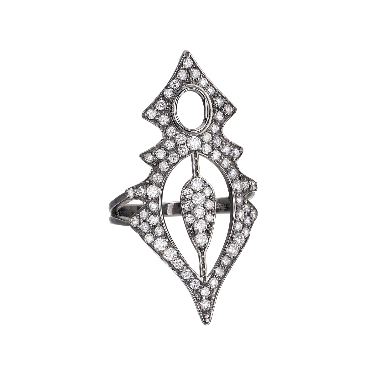 DIAMOND RING 18K BLACKENED GOLD