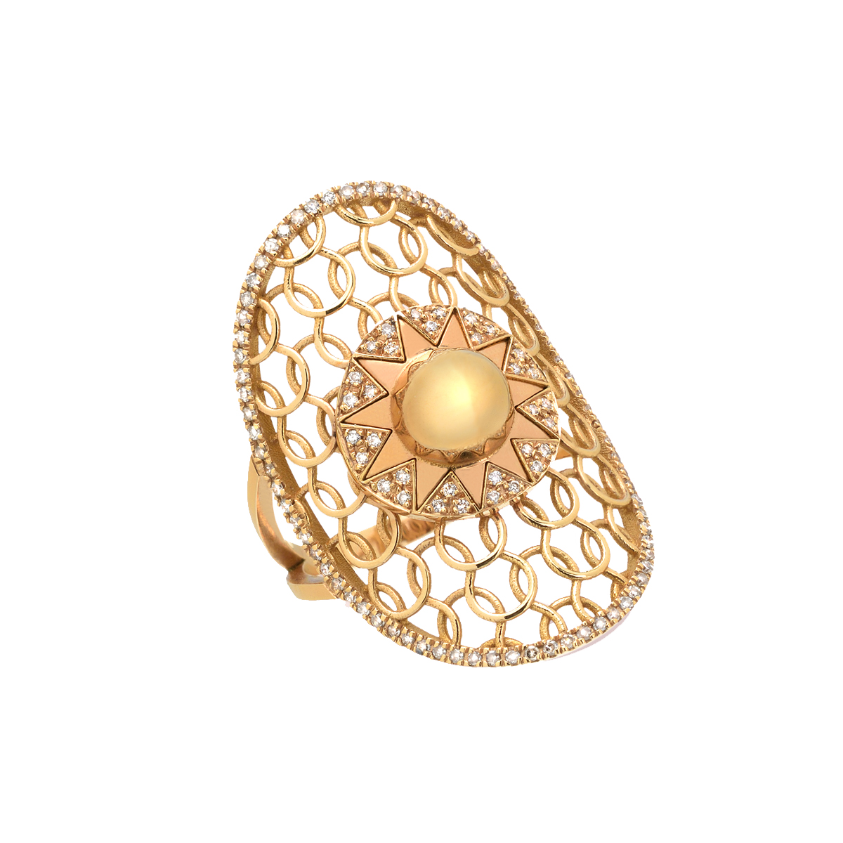 ROSE GOLD RING K18 WITH DIAMONDS