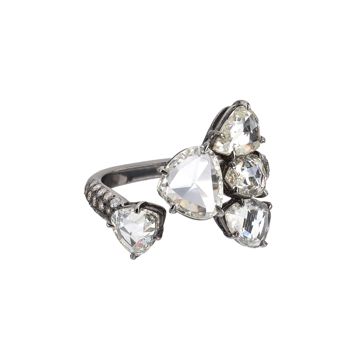 DIAMOND RING 18K BLACKENED GOLD