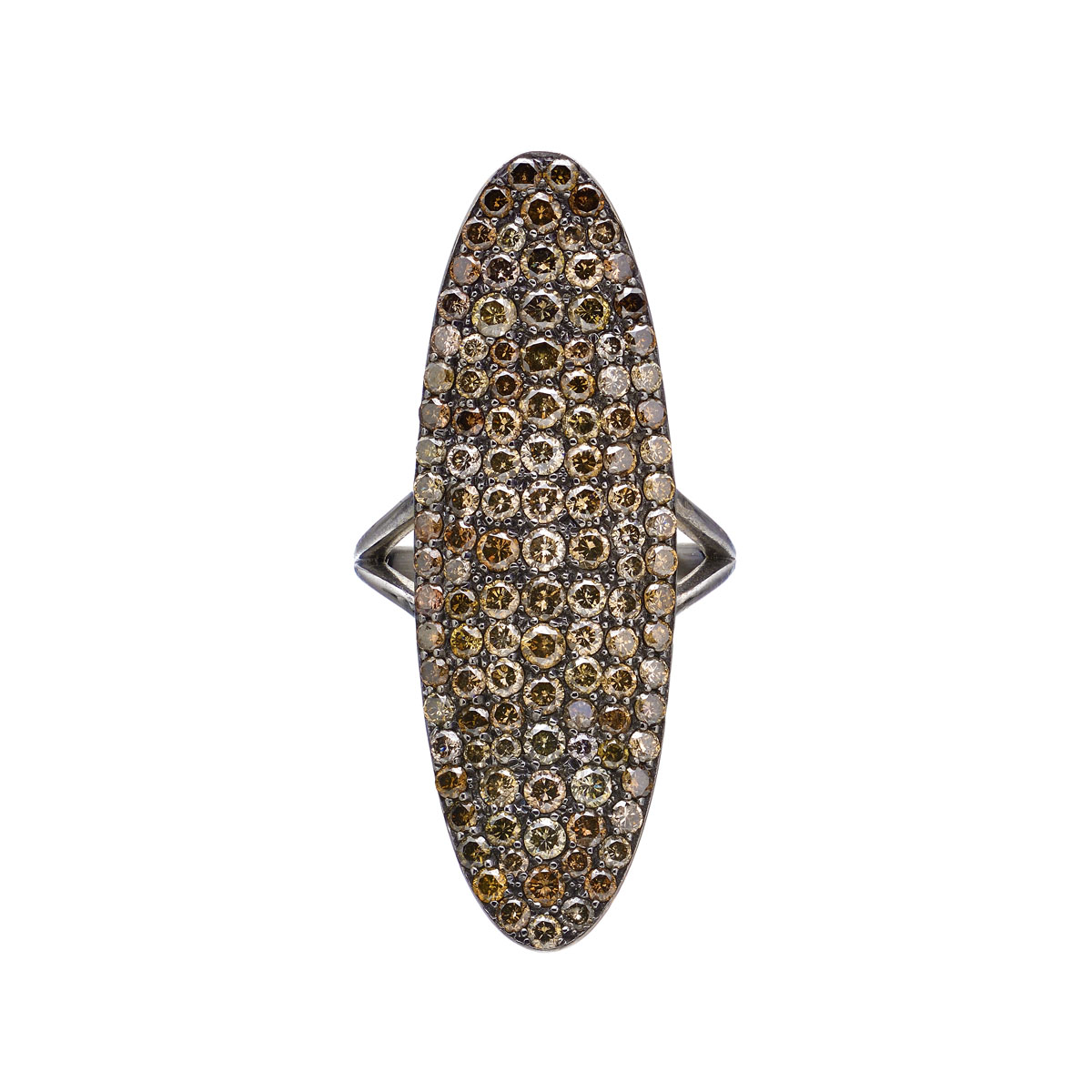 BROWN DIAMOND RING 18K BLACKENED GOLD