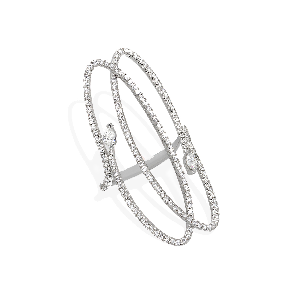 WHITE GOLD K18 RING WITH DIAMONDS