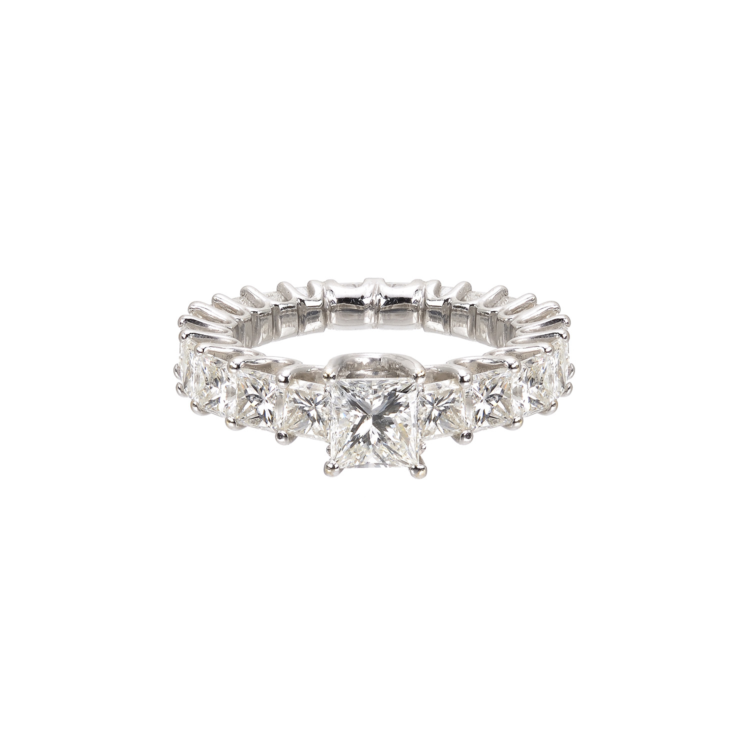 18K SOLITAIRE ETERNITY RING WITH BRILLIANT DIAMONDS