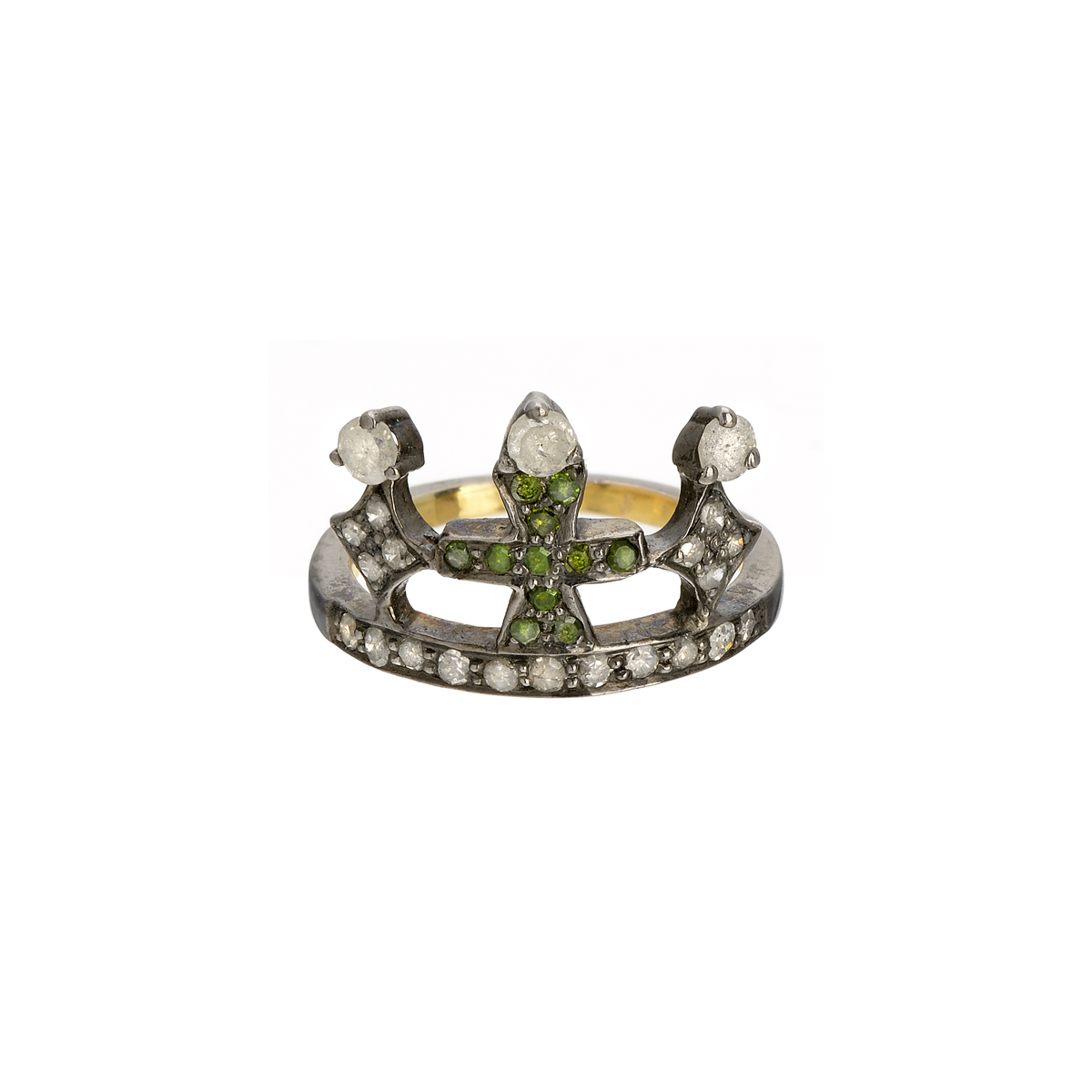 925 STERLING BLACKENED SILVER DIAMOND RING