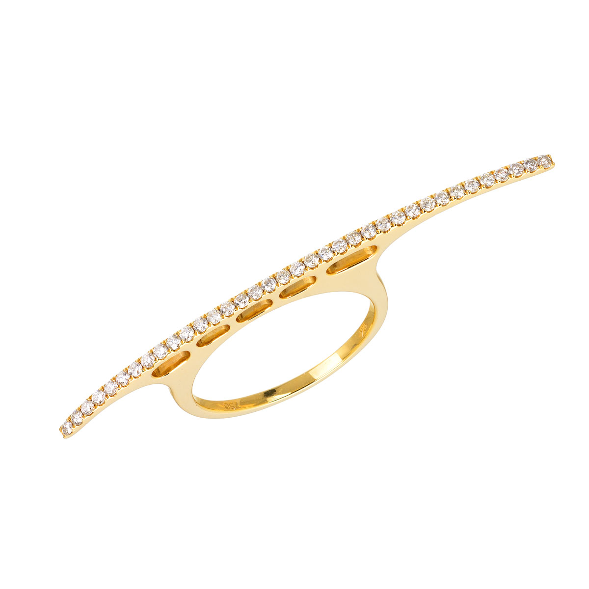 K18 YELLOW GOLD DIAMOND RING