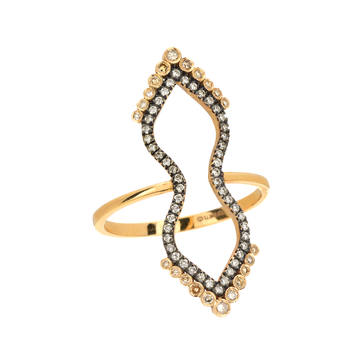 ROSE GOLD RING K18 WITH DIAMONDS