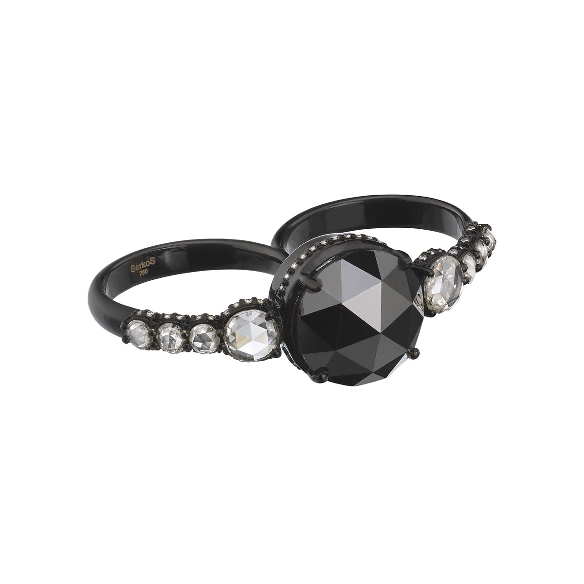 DIAMOND RING 18K BLACKENED GOLD