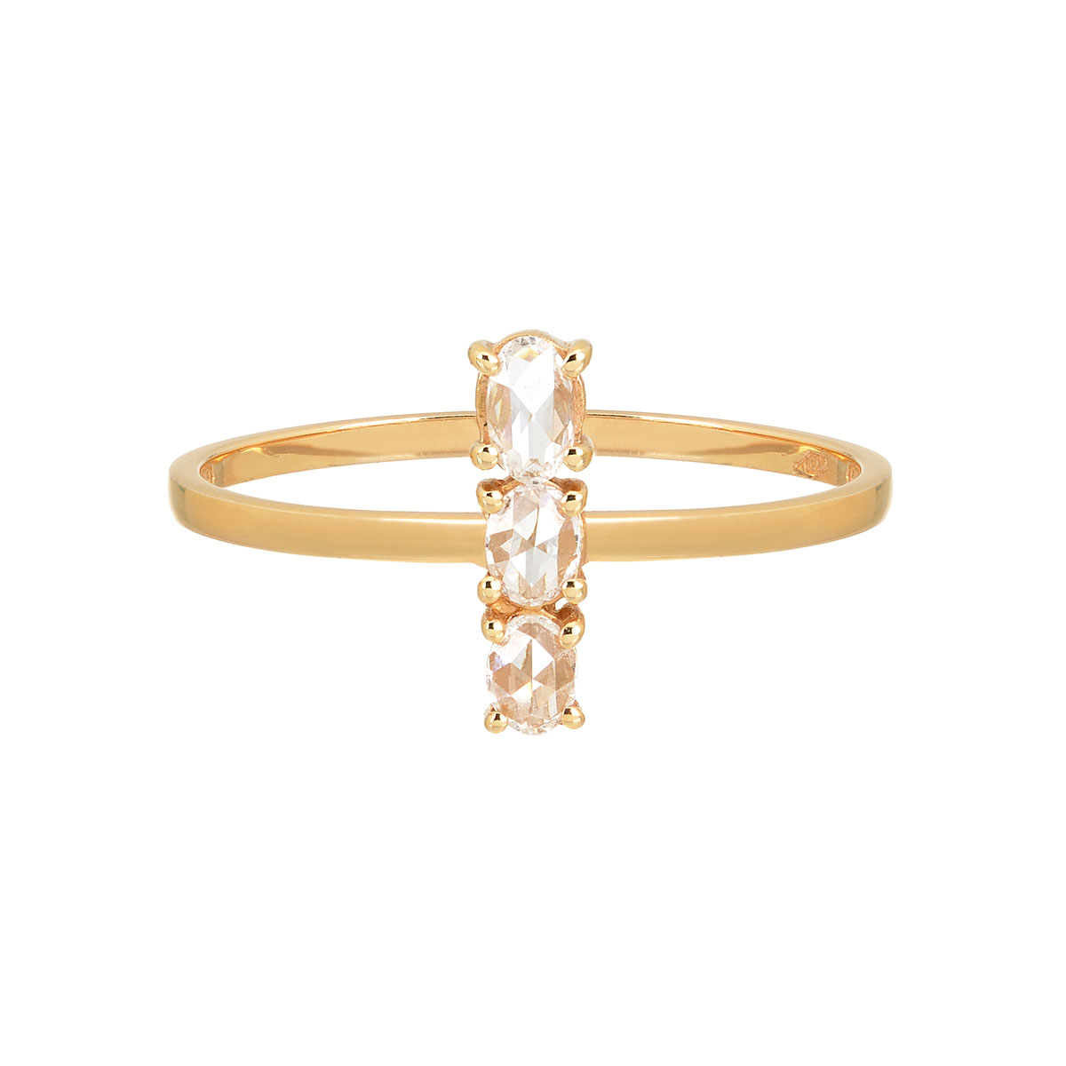 K18 ROSE GOLD ROSE CUT DIAMOND RING