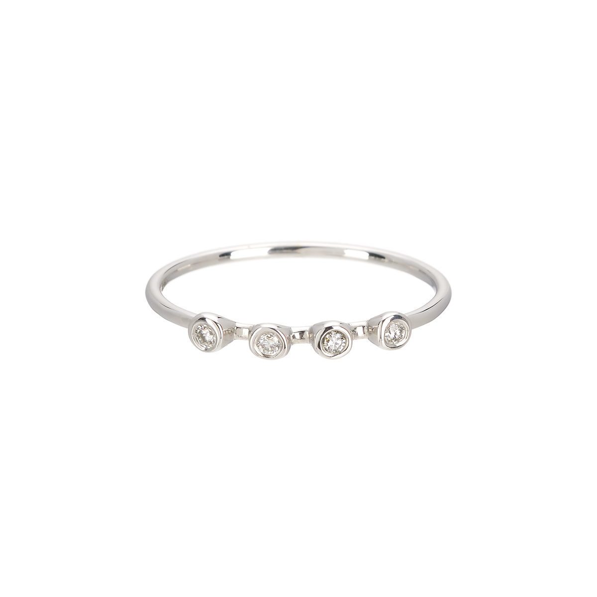 Κ18 WHITE GOLD RING WITH 4 DIAMONDS