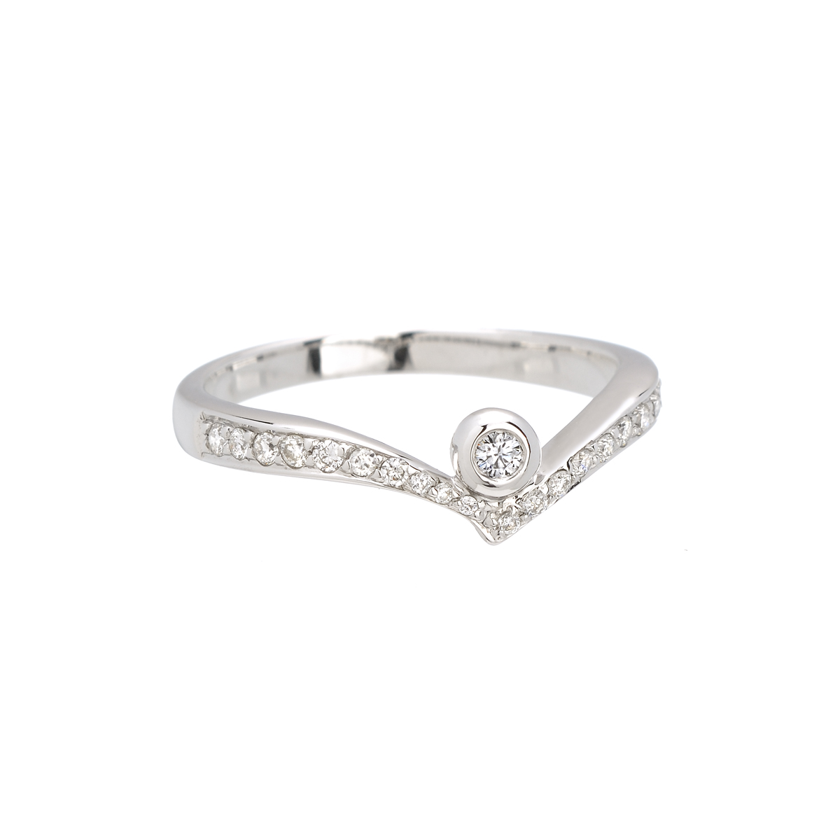 WHITE GOLD RING K18 WITH DIAMONDS