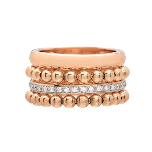 ROSE GOLD RING K18 WITH DIAMONDS