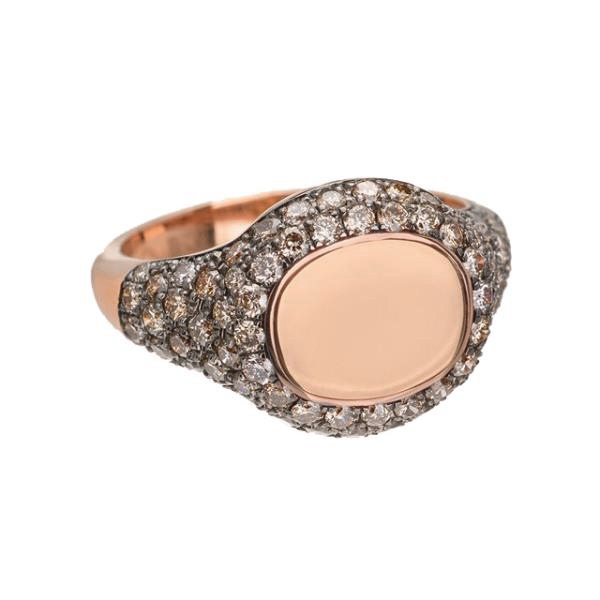ROSE GOLD K18 RING WITH BROWN DIAMONDS