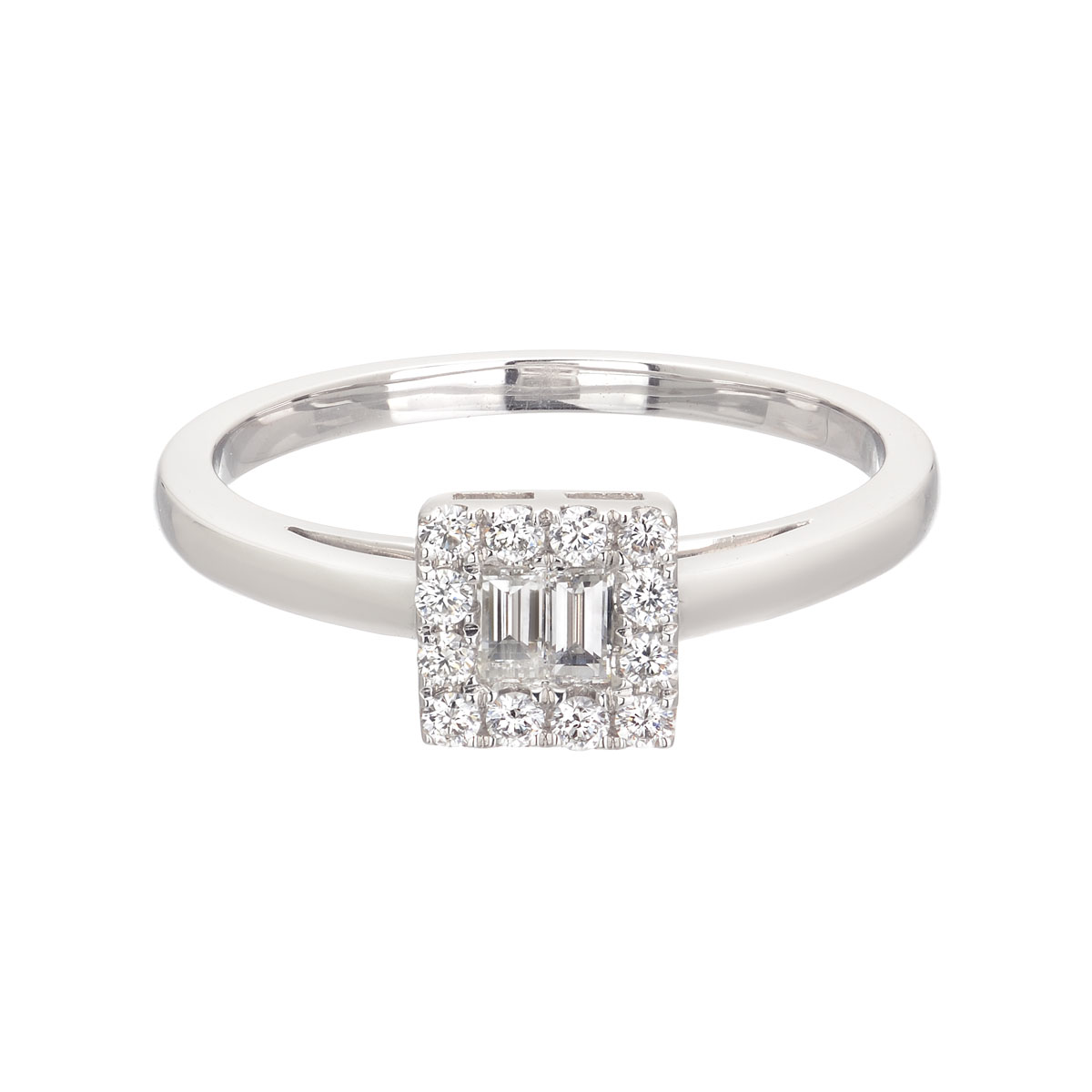 K18 WHITE GOLD DIAMOND RING