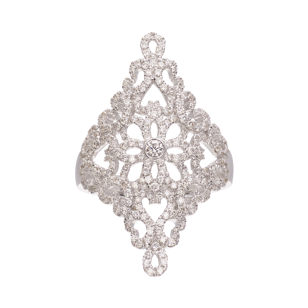 K18 WHITE GOLD DIAMOND RING