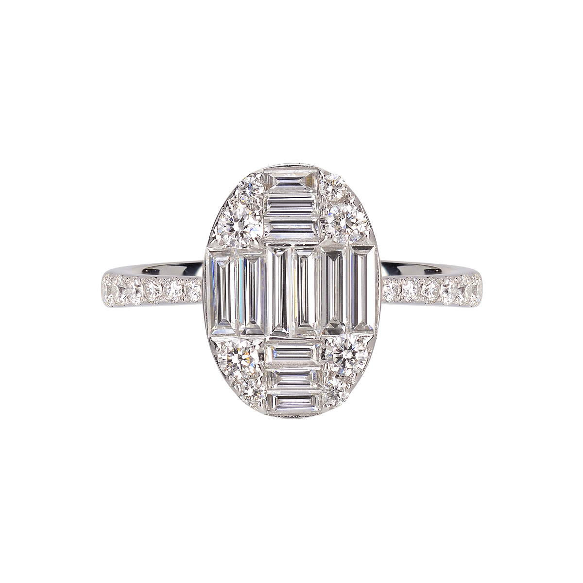 WHITE GOLD RING WITH DIAMONDS