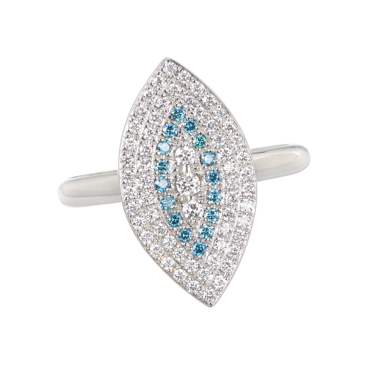 EVIL EYE DIAMOND RING K18 WHITE GOLD