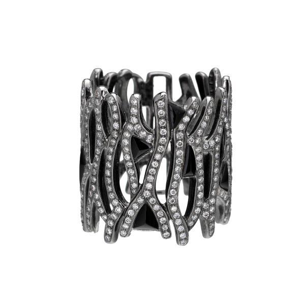 DIAMOND RING 18K BLACKENED GOLD