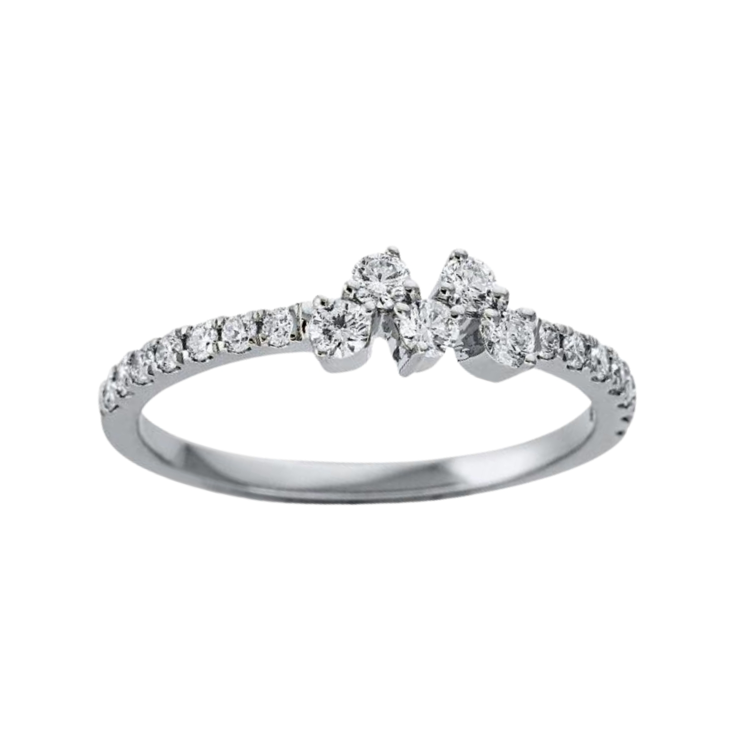 INITIAL -M- DIAMOND RING 18K WHITE GOLD