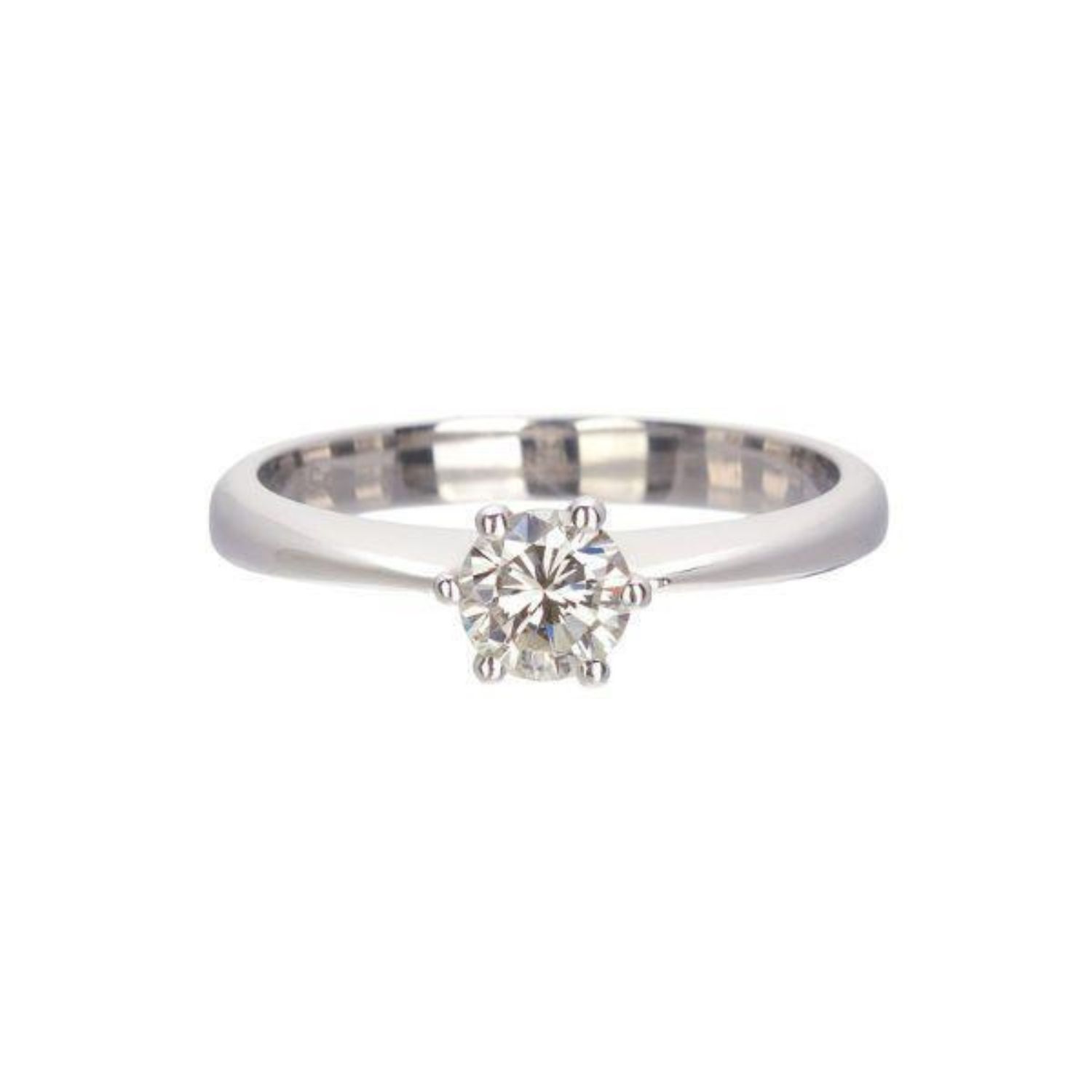 SOLITAIRE 18K WHITE GOLD RING WITH DIAMONDS & GIA CERTIFICATE