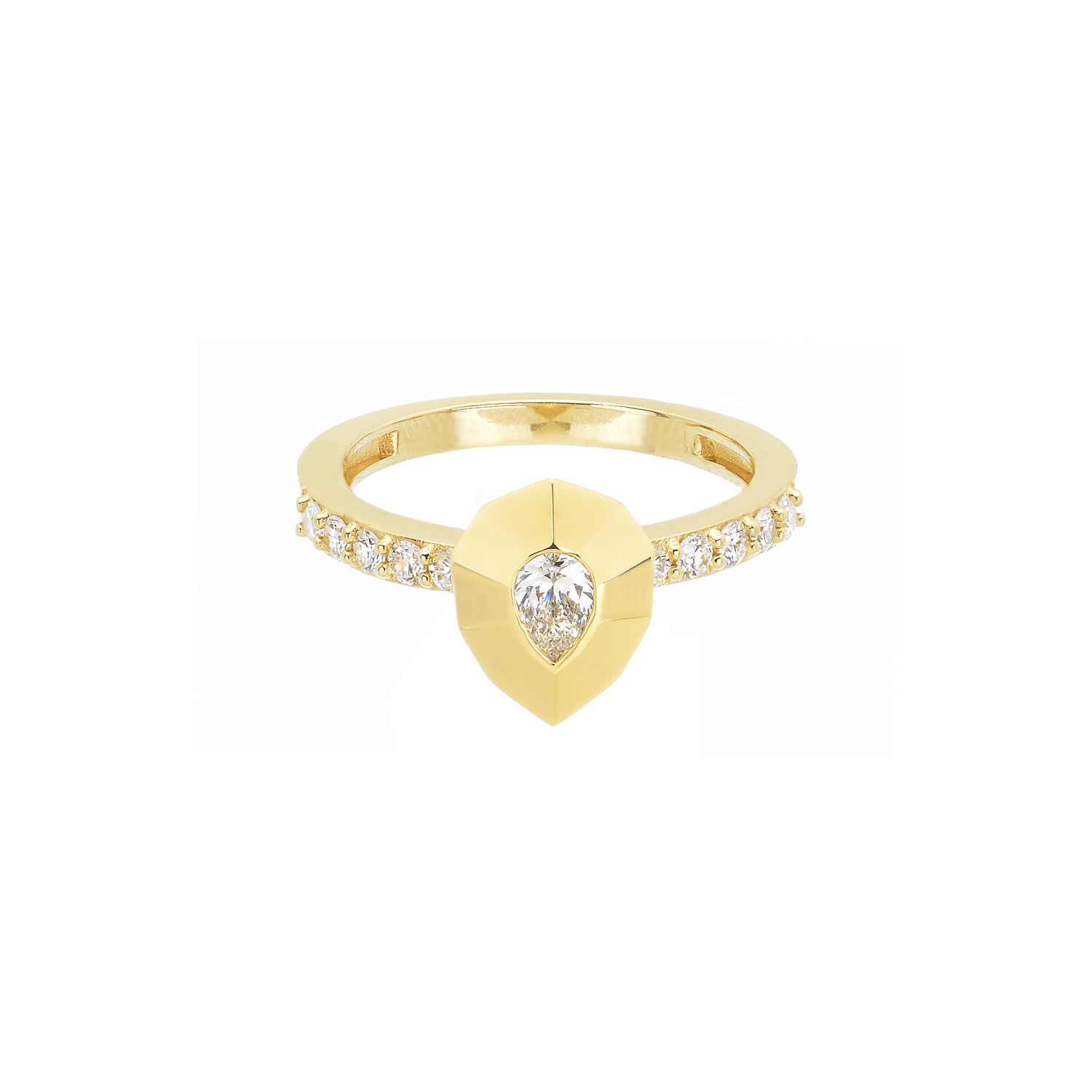 18K SOLITAIRE RING WITH BRILLIANT DIAMOND