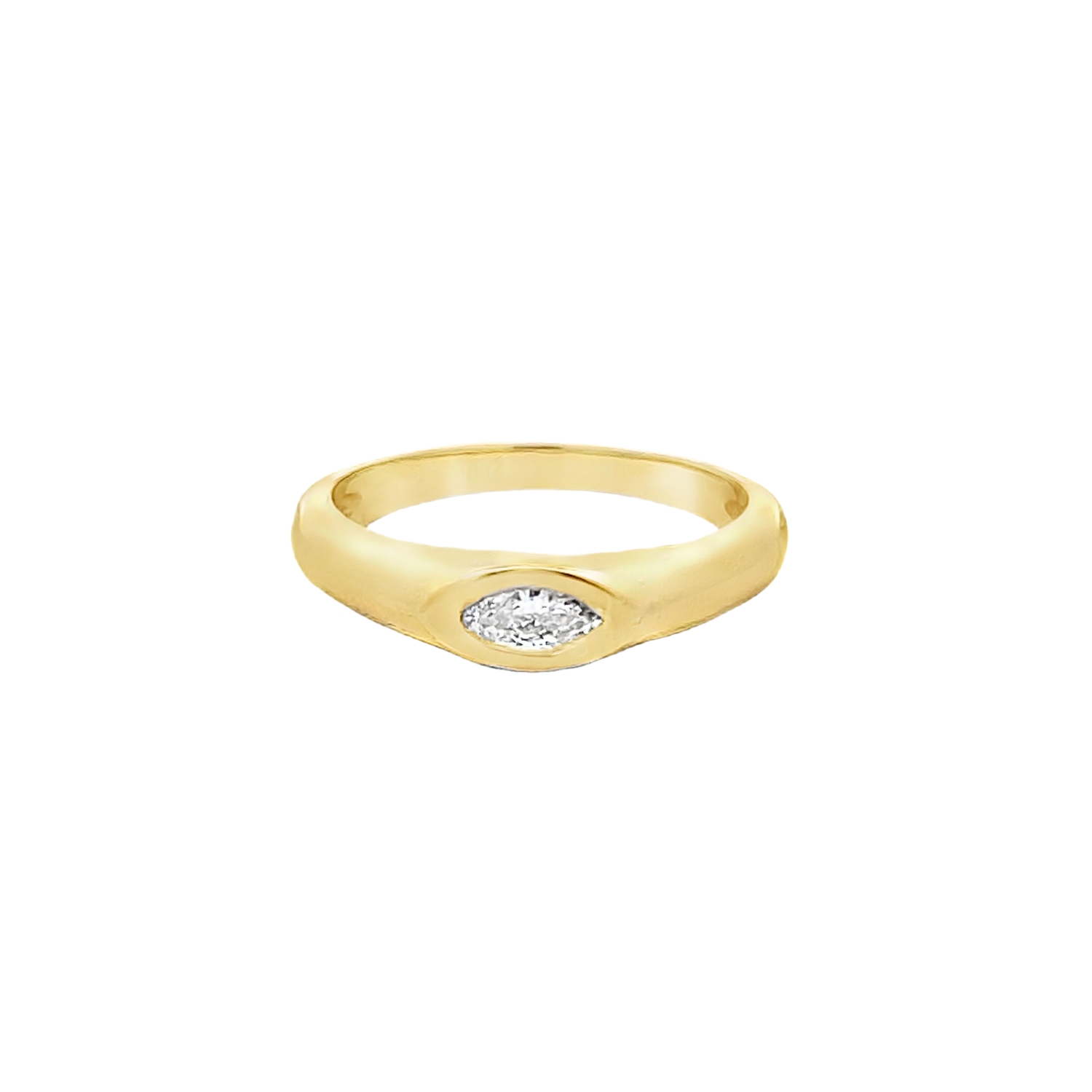 18K GOLD RING WITH MARQUISE DIAMOND