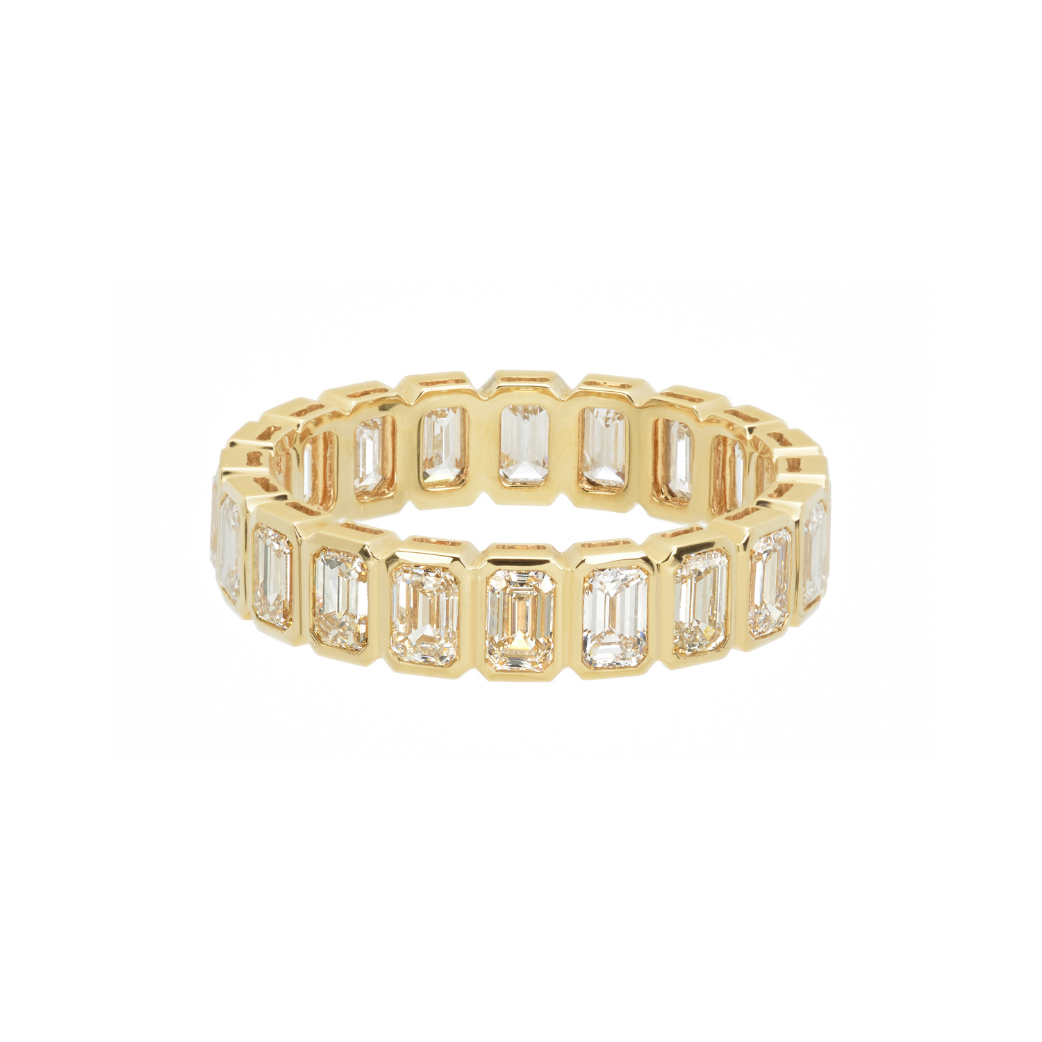 K18 GOLD ETERNITY RING WITH BAGUETTE DIAMONDS