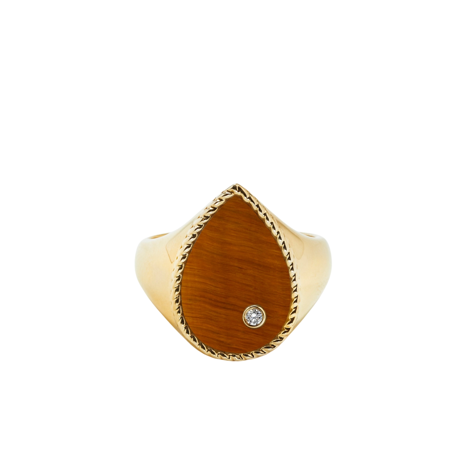 YVONNE LEON GOLD K9 CHEVΑLIE WITH TIGER S EYE AND DIAMONDS