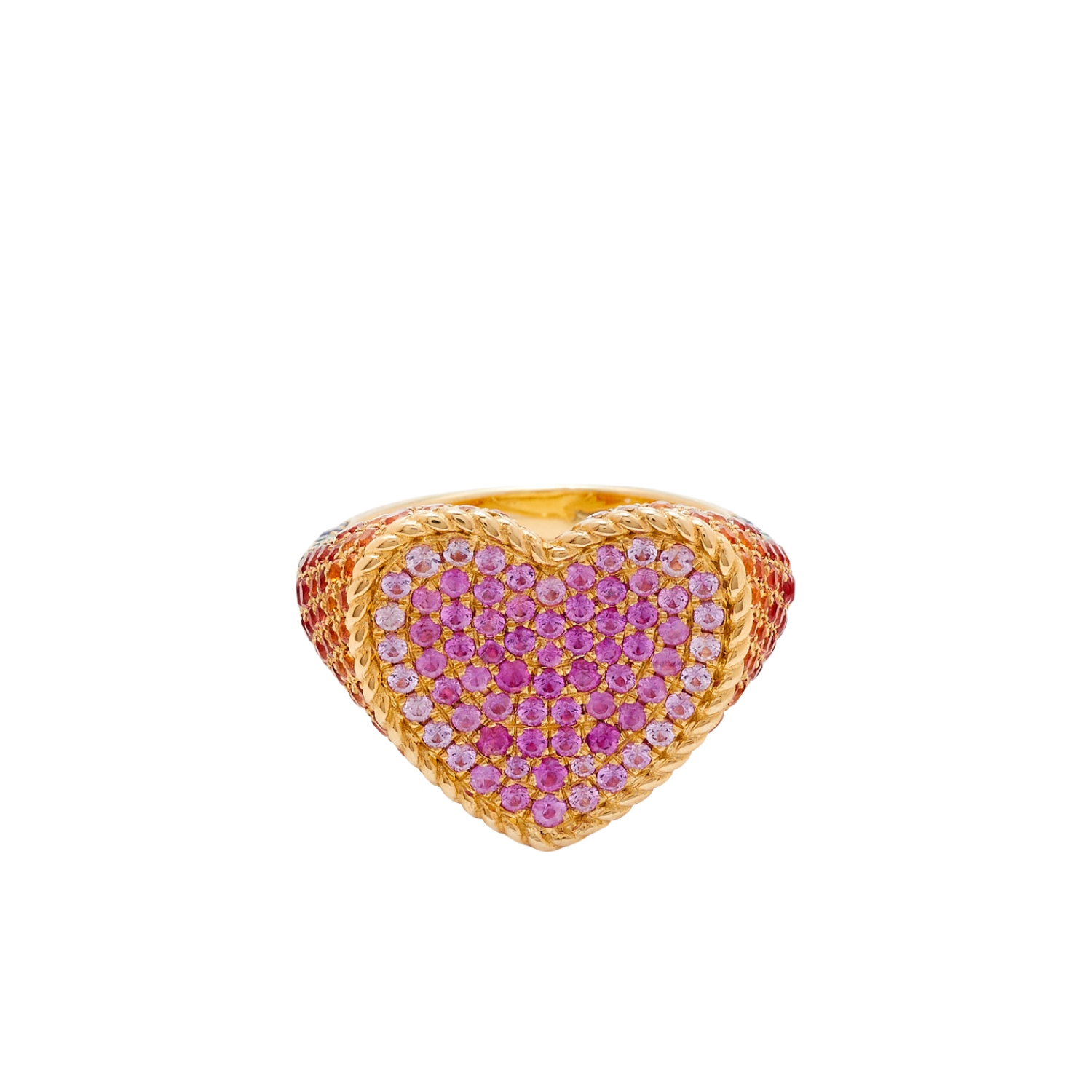 YVONNE LEON RING K9 GOLD WITH SAPPHIRES AND TSAVORITES