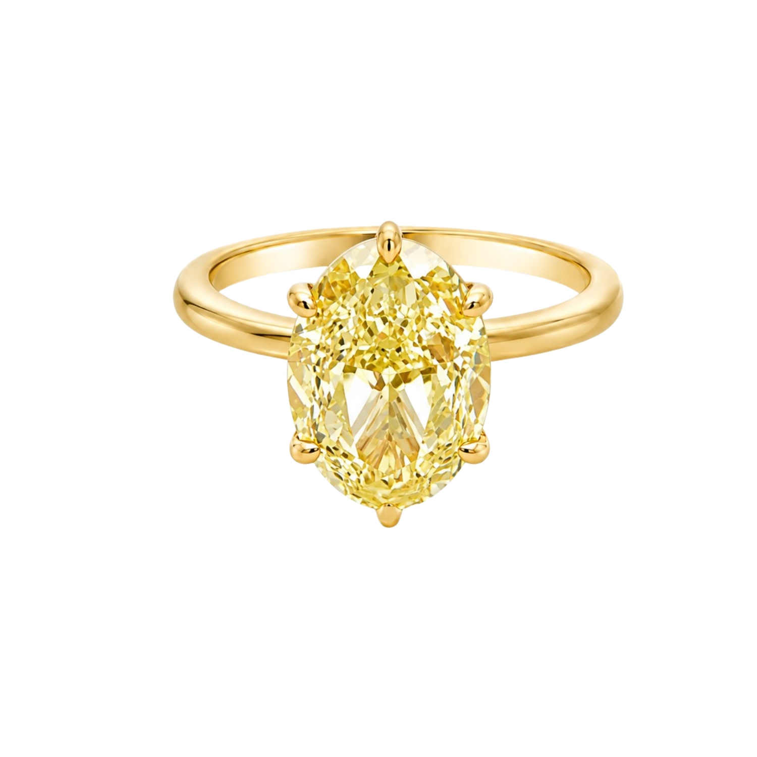 SOLITARY GOLD RING WITH OVAL FANCY YELLOW DIAMOND & GIA CERTIFICATION