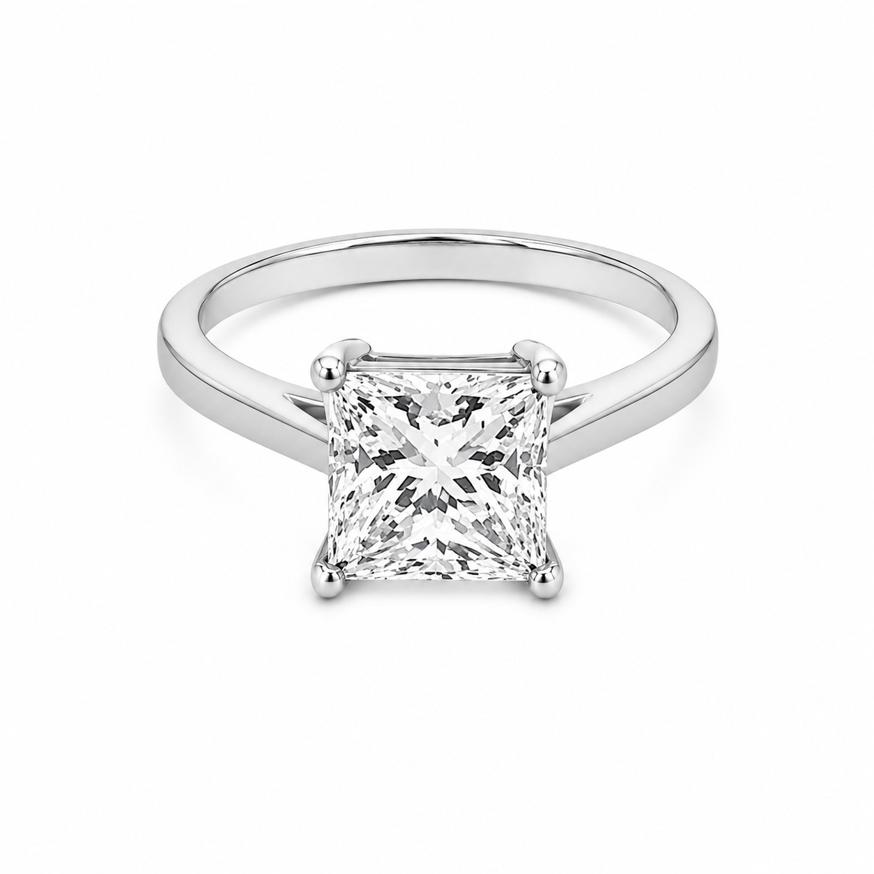 SOLITAIRE RING WITH SQUARE DIAMOND