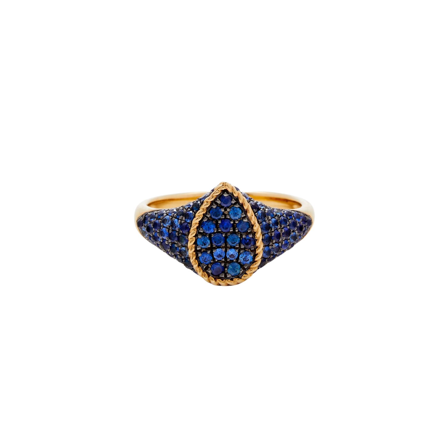 YVONNE LEON CHEVALIER RING K9 GOLD WITH SAPPHIRES