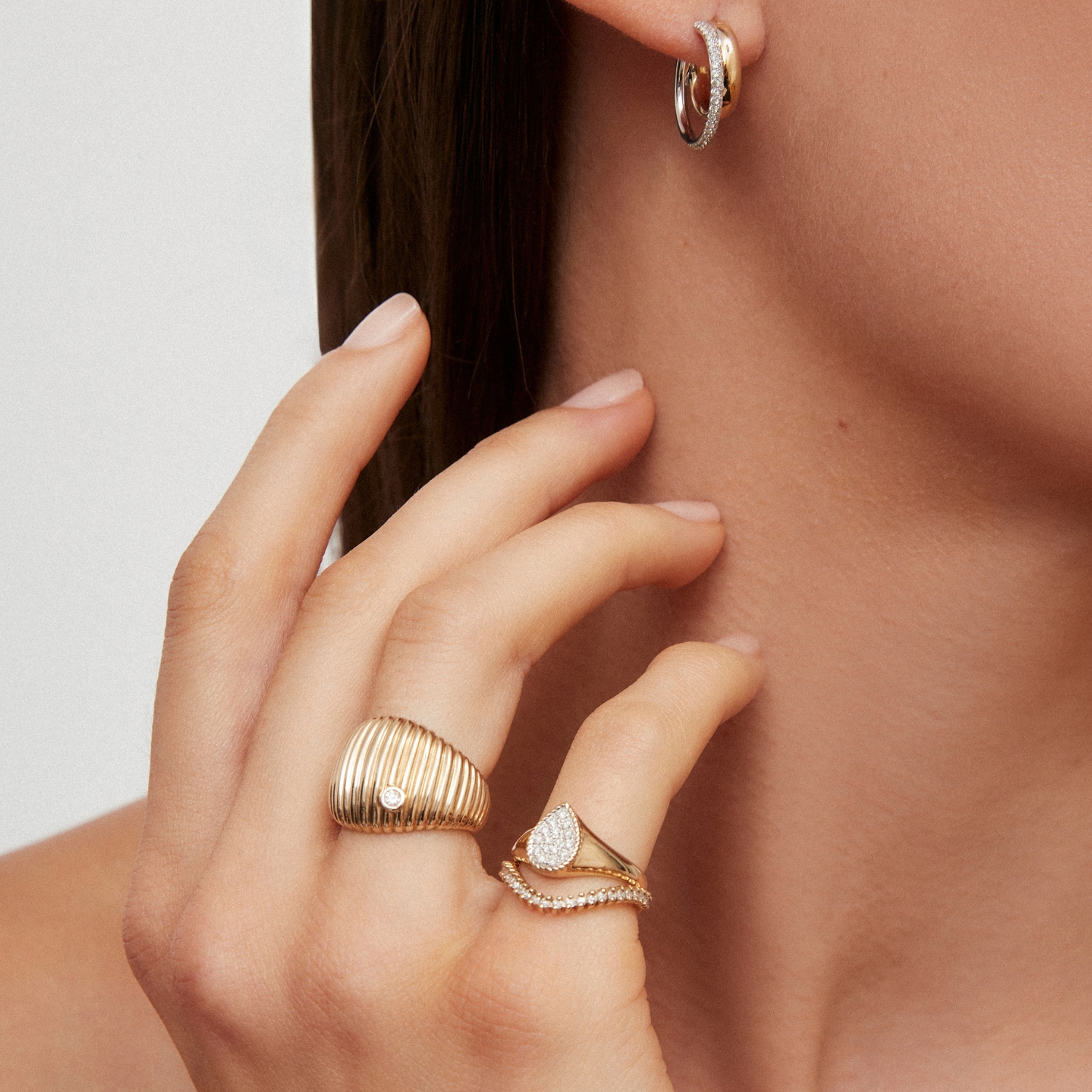 YVONNE LEON CHEVALIER DIAMOND RING SET