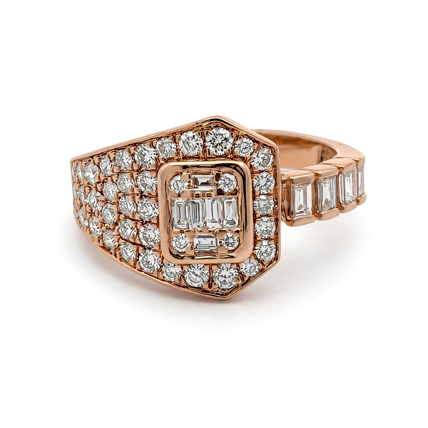Κ18 PINK GOLD RING WITH DIAMONDS