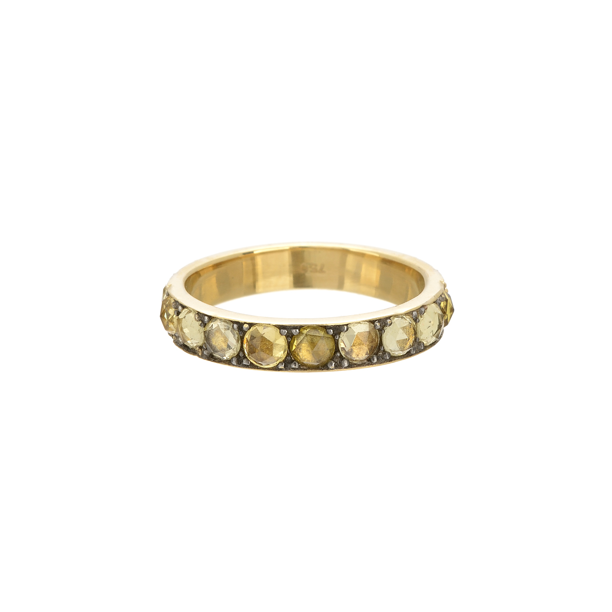 YELLOW GOLD RING WITH GREEN SAPPHIRES