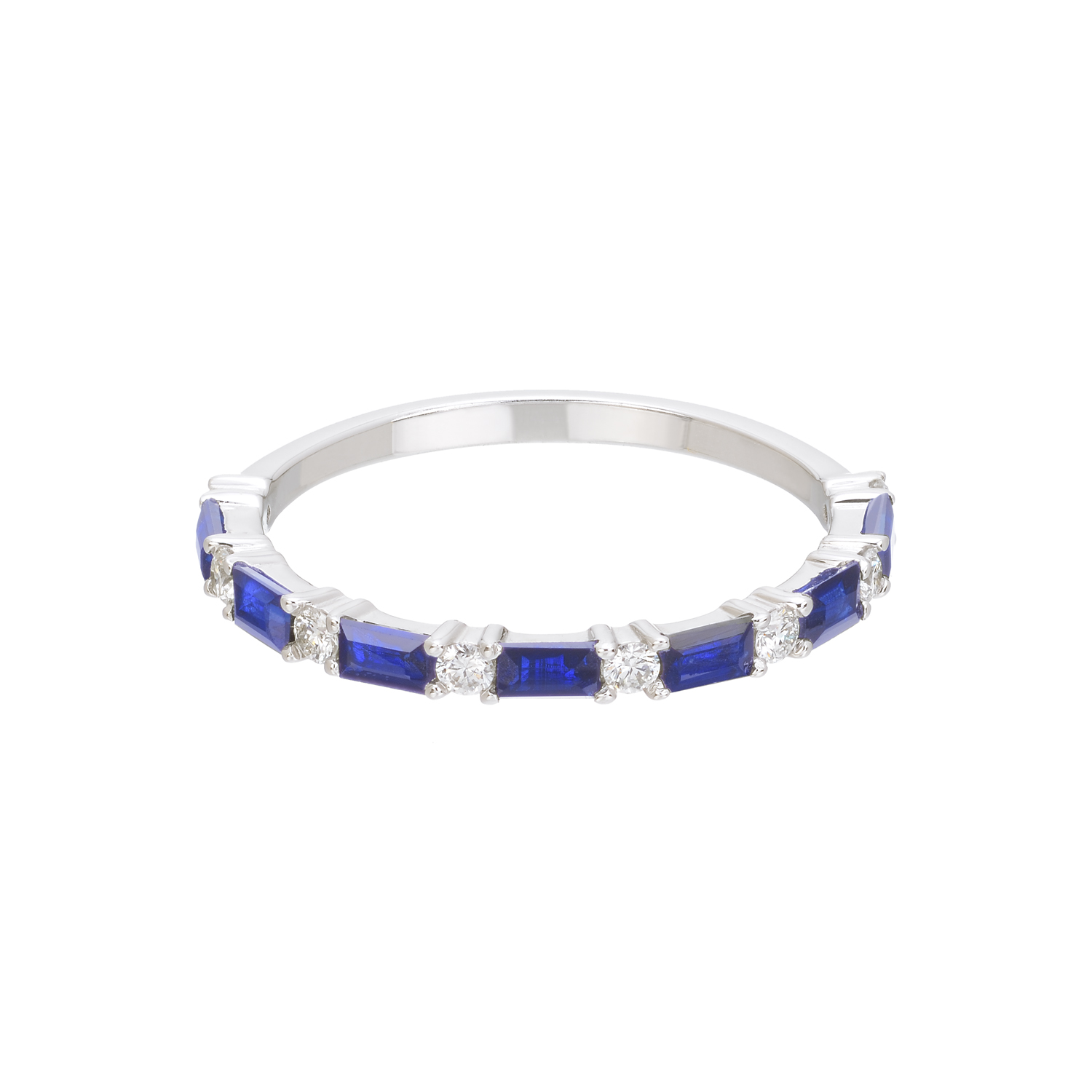 18K GOLD RING WITH SAPPHIRES AND DIAMONDS