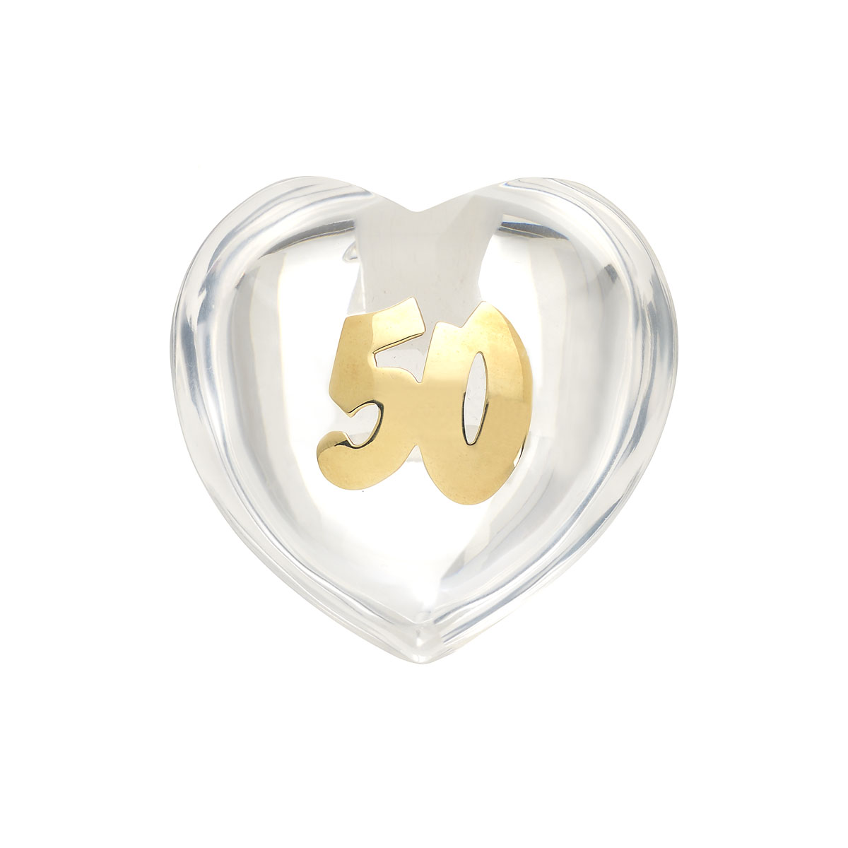 PLEXI HEART WITH K14 YELLOW GOLD -50-