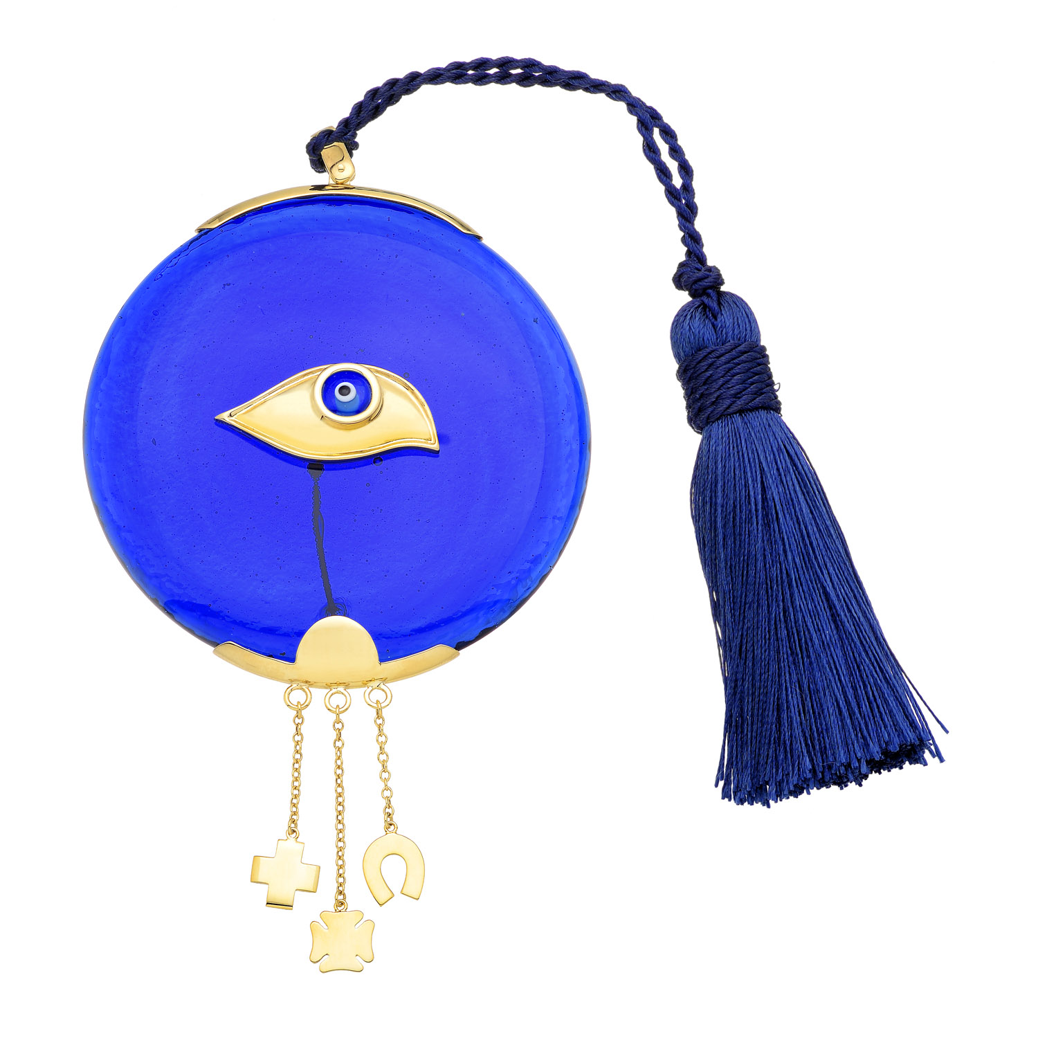 TABLEWARE EVIL EYE WITH 14K YELLOW GOLD CHARMS