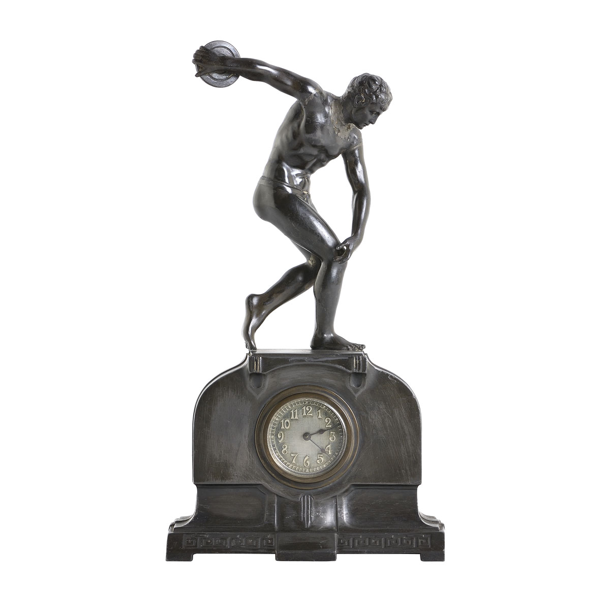 TABLEWARE CLOCK WITH DISCUS THROWER