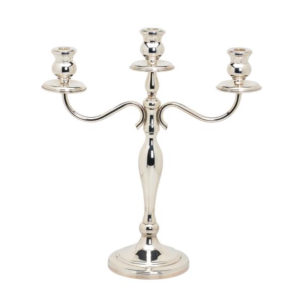 SILVER CANDLESTICK WITH THREE CASES